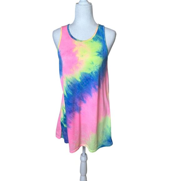 Bright Tie Dye Swing Tank Dress Size Small - Picture 1 of 7